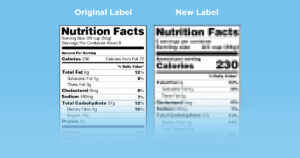 Side by Side Comparison of the New Nutrition Label