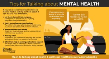 Talking about mental health may not be easy, but it is an important conversation. | HealthDiscovery.org