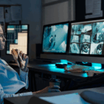 Night shift worker watching CCTV eating good nutritional snack | Corporate Synergies