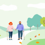 aging couple walking in a park for wellness | Corporate Synergies