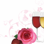 Red and white wine glass, rose and chocolate for surprising well-being | HealthDiscovery.org by BenefitsVIP