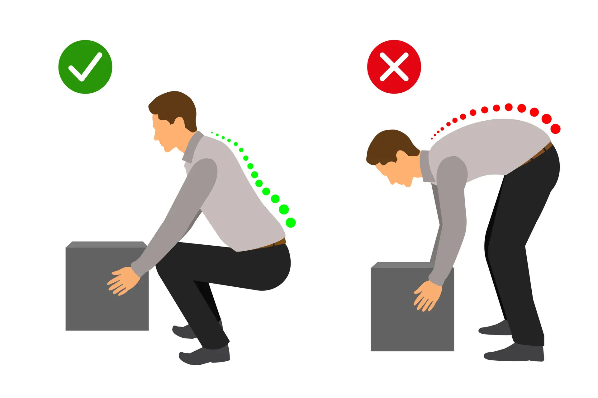 man lifting carton adhering to proper workplace ergonomics | Corporate Synergies
